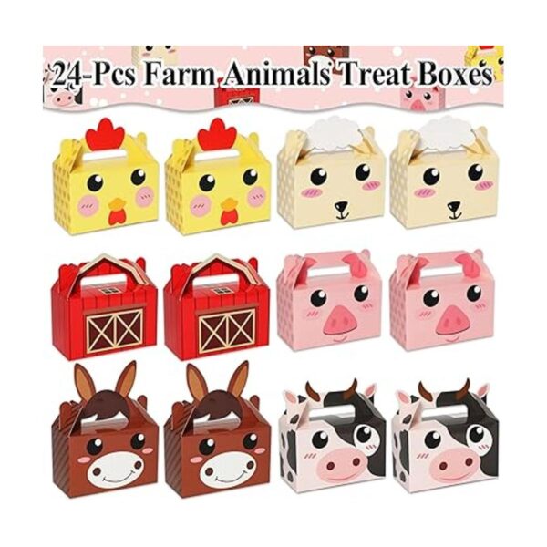 Paquete de 12 cajas de recuerdos de fiesta de animales de_3