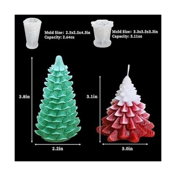 4 moldes de silicona para árbol de Navidad moldes de