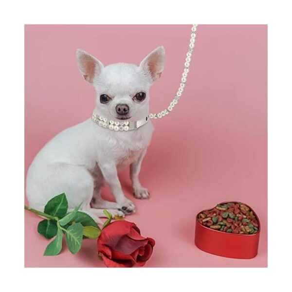 Juego de 2 collares de perlas artificiales para perros 2