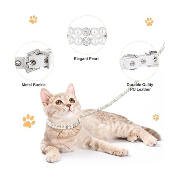 Juego de 2 collares de perlas artificiales para perros 2
