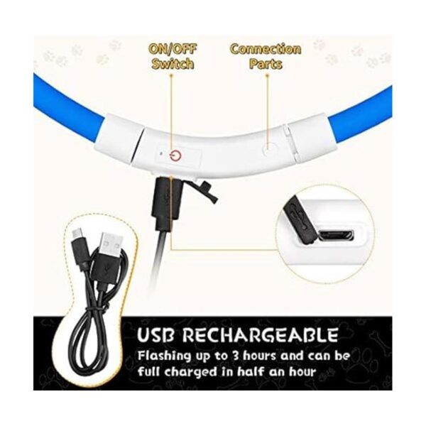 Collar de perro con luz LED 3 unidades recargable por