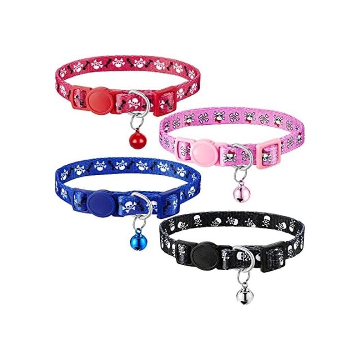 Weewooday Collar de gato de calavera de Halloween 4