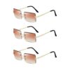 3 pares de gafas de sol rectangulares sin montura teñidas_1
