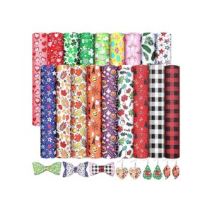 18 hojas de cuero sintético para Halloween Navidad