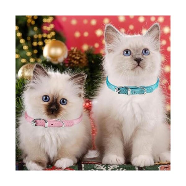 Weewooday 16 piezas de PU collar de gato ajustable pequeño