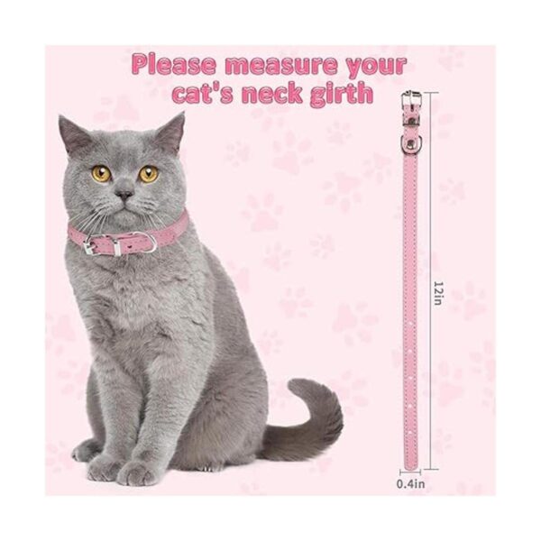 Weewooday 16 piezas de PU collar de gato ajustable pequeño