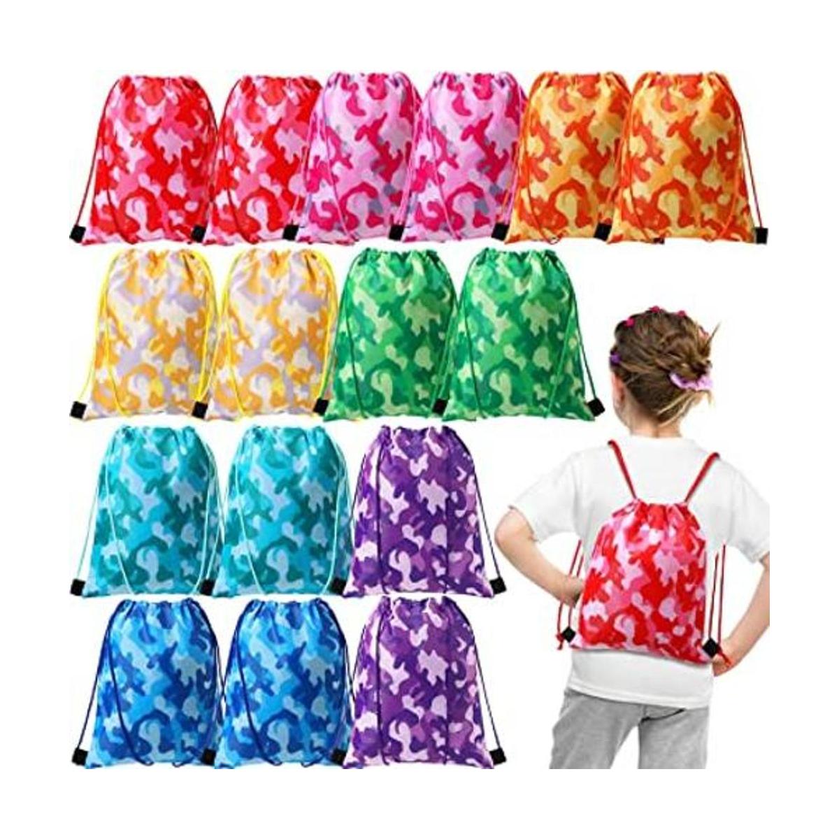 Weewooday Paquete de 16 bolsas de camuflaje con cordón