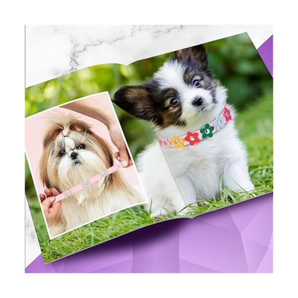 4 collares de perro rosados con tachuelas y perlas de