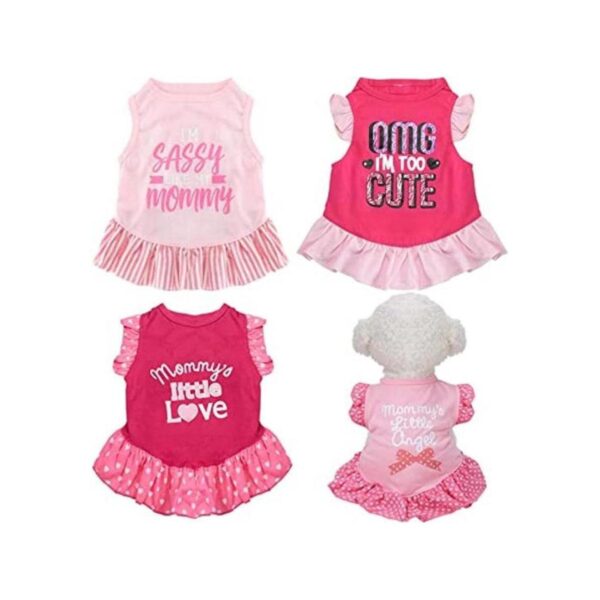 4 piezas de camisa de vestir para mascotas lindo vestido