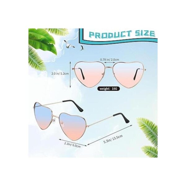 12 pares de lentes de sol de corazón con marco de metal