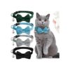 4 piezas de collar de pajarita para gato con campana_1