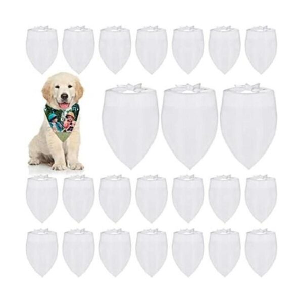 24 bandanas de sublimación en blanco para perros pañuelos