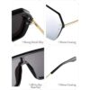 4 pares de gafas de sol siamés de una sola pieza espejo