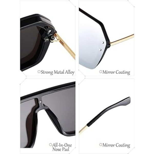 4 pares de gafas de sol siamés de una sola pieza espejo