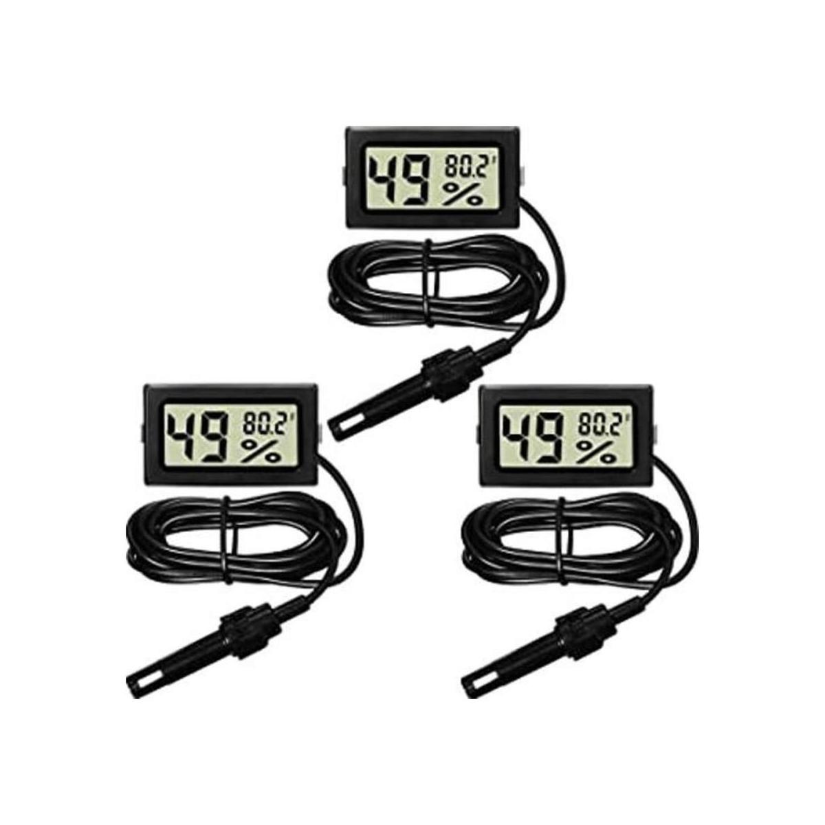 Mini termómetro digital higrómetro con sonda medidor de