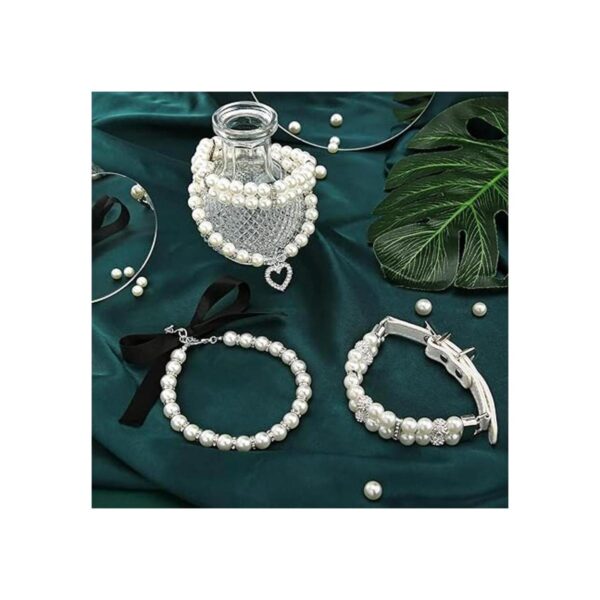Juego de 4 collares de perlas de perro collar de perlas