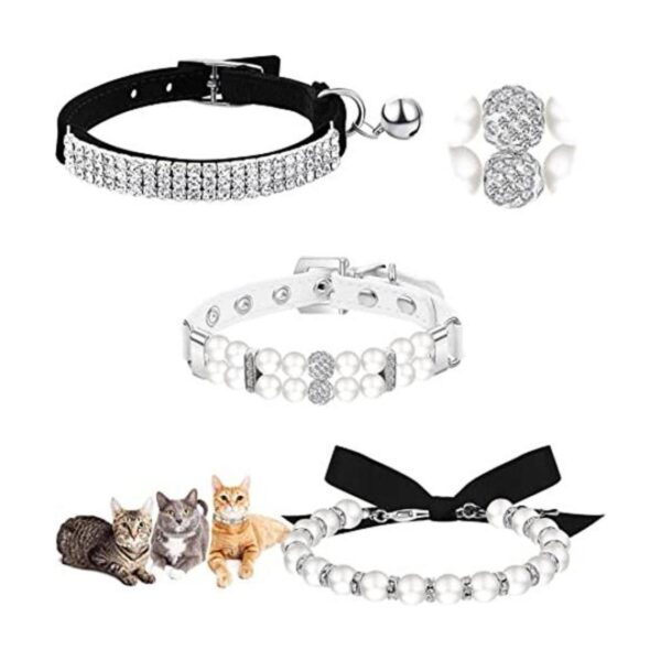 Juego de 3 collares de diamantes de imitación para perro