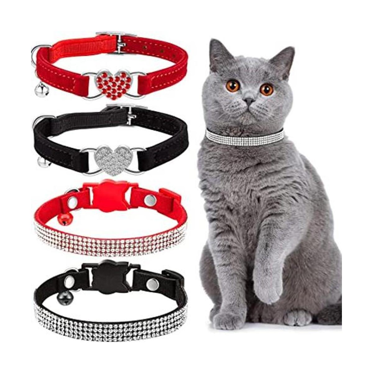 Weewooday Collar de gato con diamantes de imitación