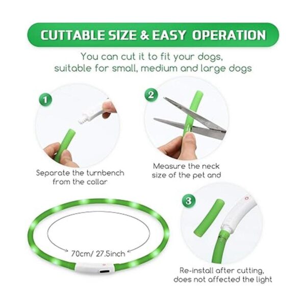 5 piezas LED collar de perro USB recargable luz para perro