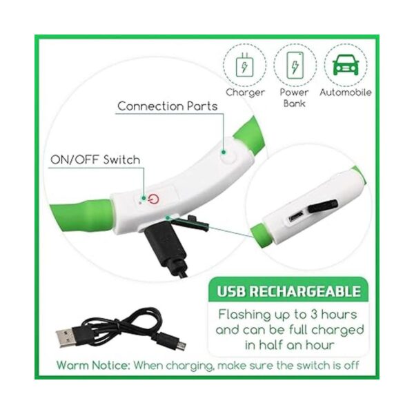 5 piezas LED collar de perro USB recargable luz para perro