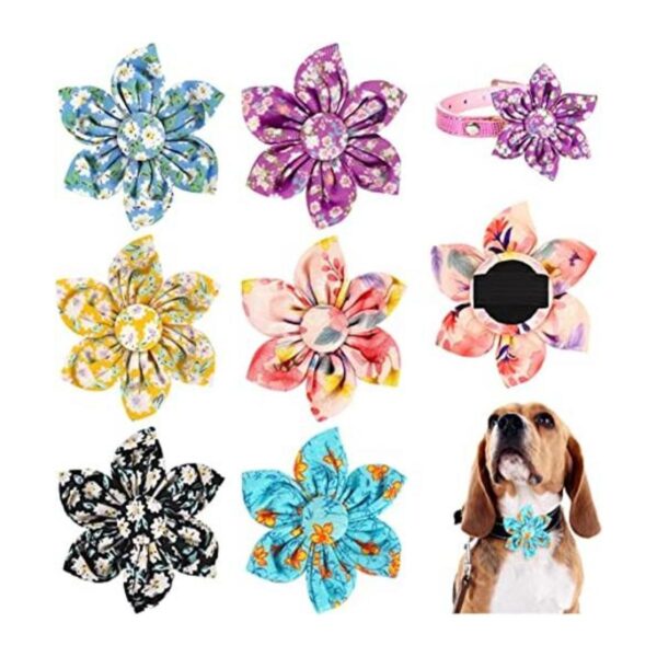 6 piezas de collar floral para perro collar de perro