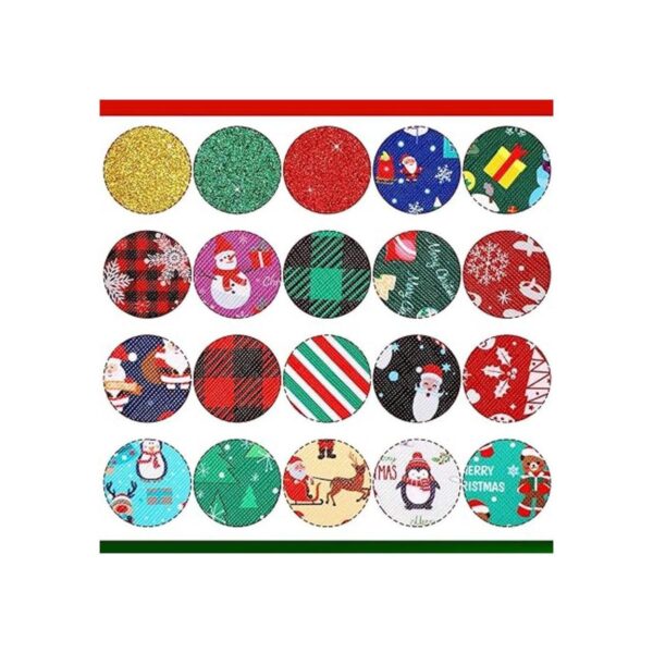 20 hojas de piel sintética de Navidad con diseño de