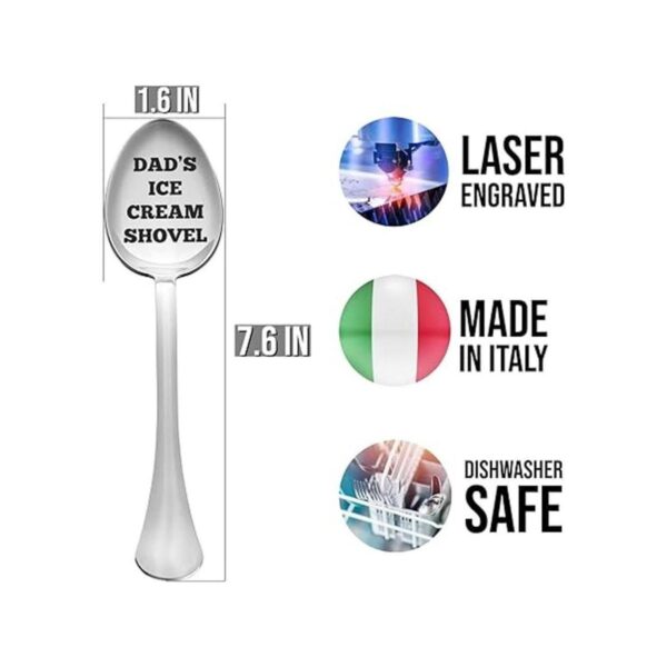 Regalos para papá cuchara de helado grabada con láser_5
