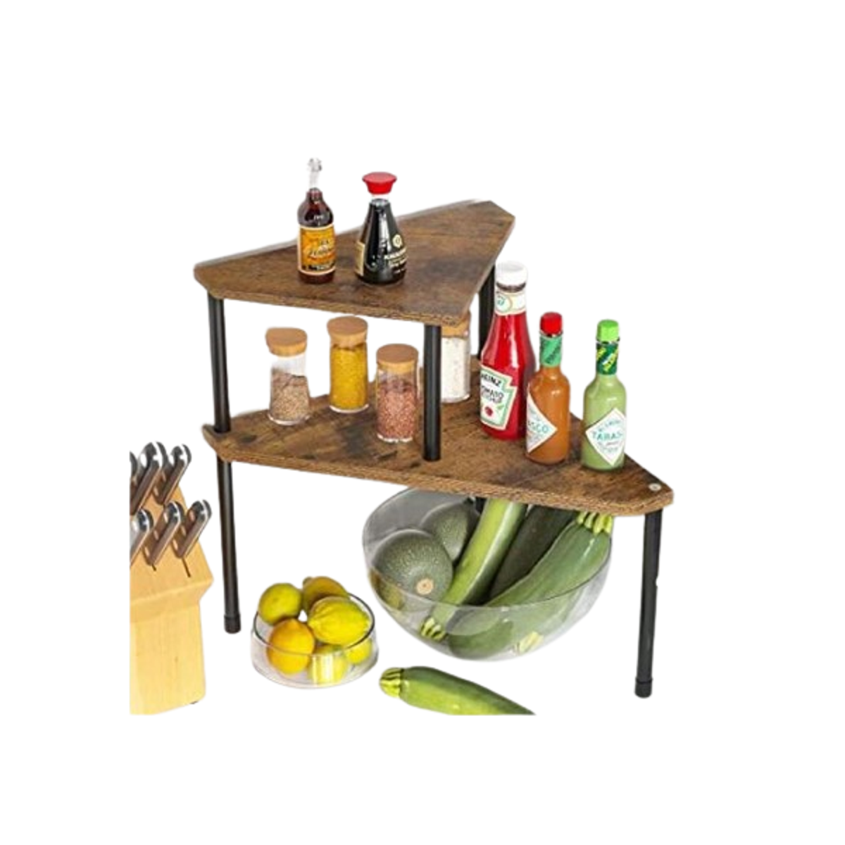 Organizador de encimera de cocina estante esquinero