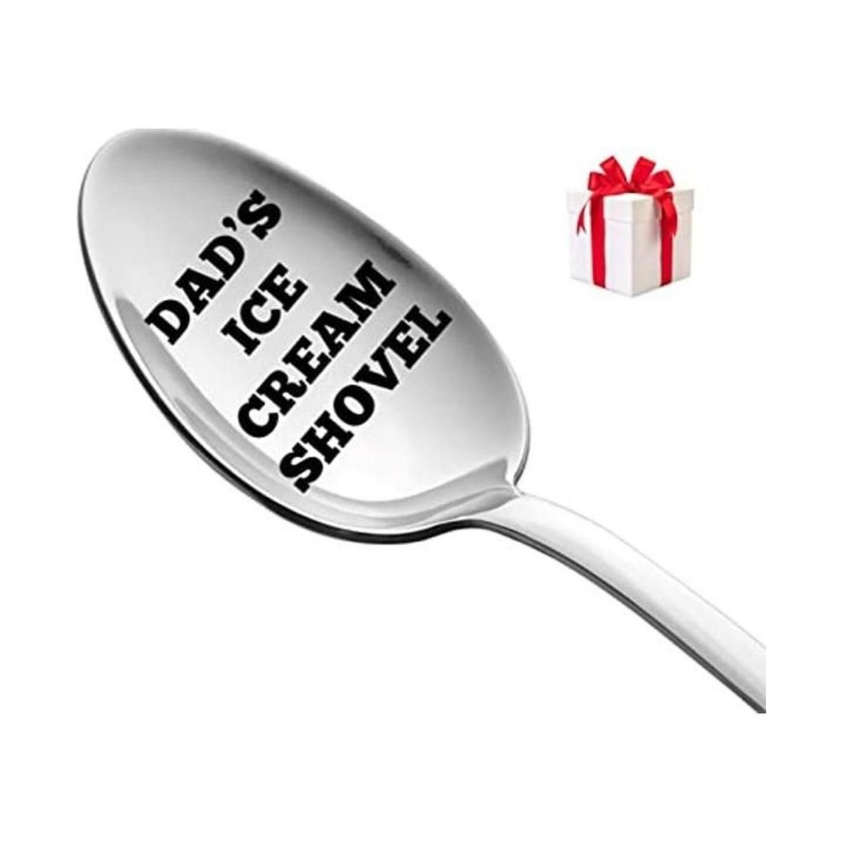 Regalos para papá cuchara de helado grabada con láser