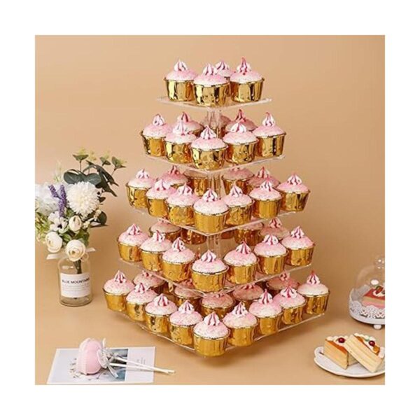 Soporte de repostería acrílico de 5 niveles para cupcakes_3