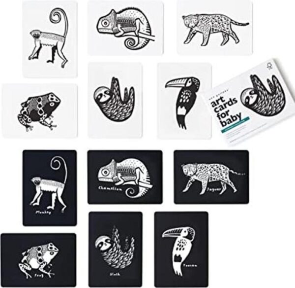 Wee Gallery Tarjetas de arte en blanco y negro para bebés_1