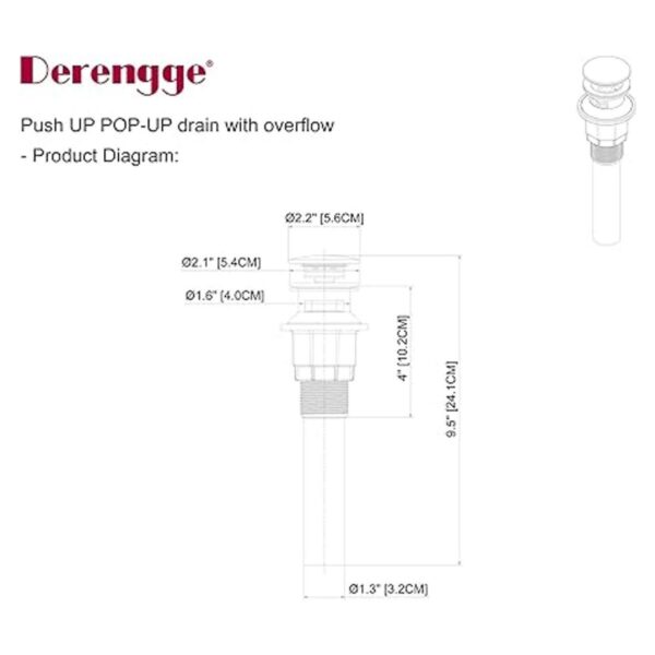 Derengge PD4305ORB Desage de lavabo con desage y tapón_2
