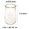 Weck Jars Tarros de tulipán Weck de 1.5 litros Tarros de
