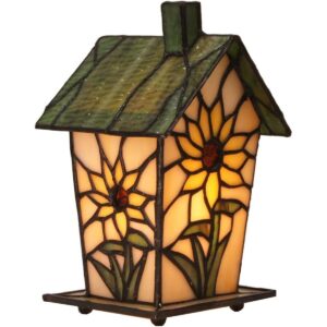 Bieye L10781 Birdhouse Tiffany Style Lámpara de mesa de_1