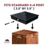 WeatherPRO Tapas negras de 4 x 4 pulgadas para postes_3