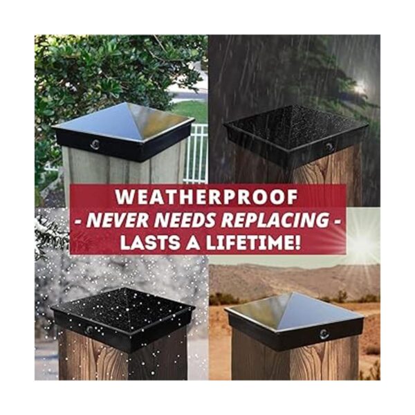 WeatherPRO Tapas negras de 4 x 4 pulgadas para postes_2