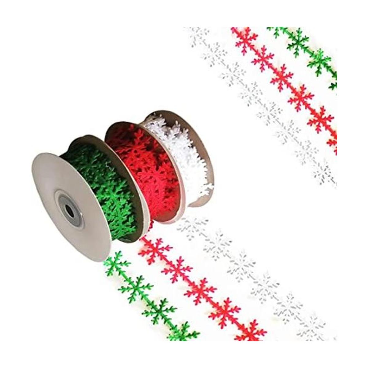 3 rollos de cinta de copo de nieve de encaje para