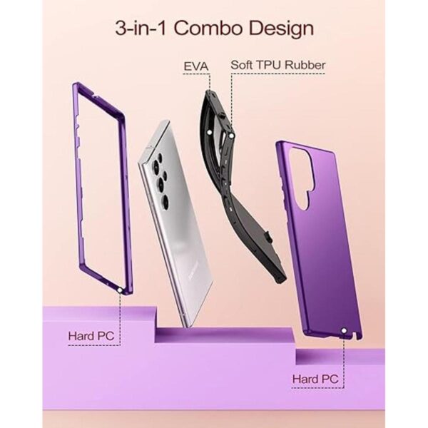 WeLoveCase Funda 3 en 1 para Samsung Galaxy S22 Ultra 5G_3