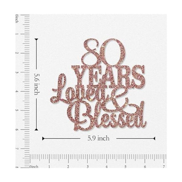 WeBenison 80 años Blessed Loved Cake Topper 80th_2