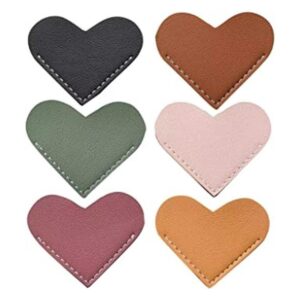 Wayzton Marcador de corazón de cuero 6 piezas de páginas_1
