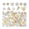 66 botones de diamantes de imitación de perlas de cristal