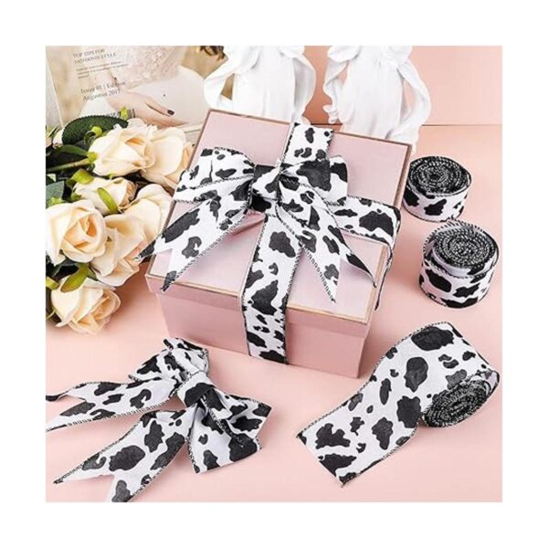 Cinta con alambre con estampado de vaca 3 rollos de cinta