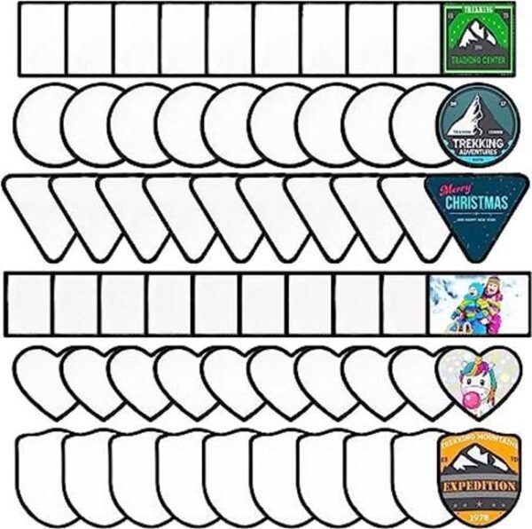 60 parches de sublimación en blanco de 6 formas parches