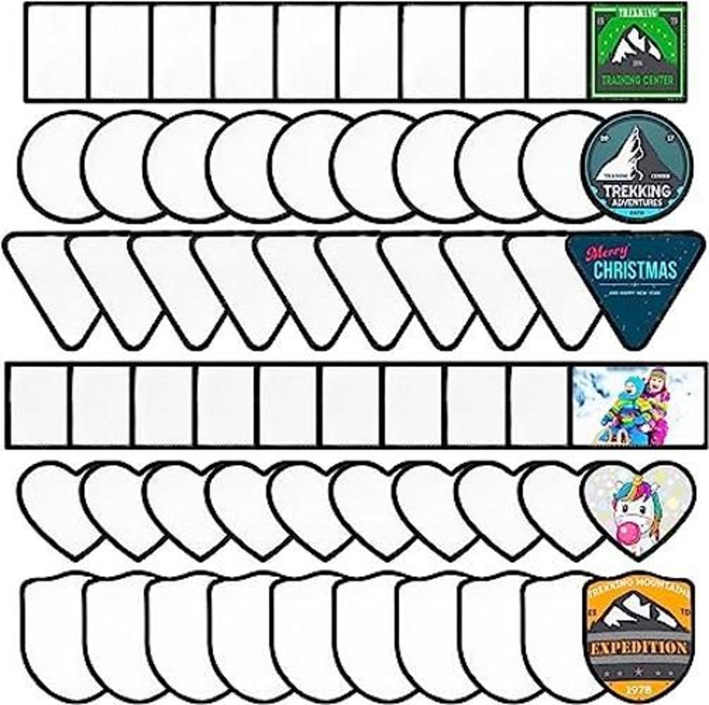 60 parches de sublimación en blanco de 6 formas parches