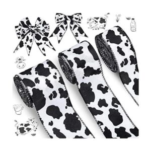 Cinta con alambre con estampado de vaca 3 rollos de cinta
