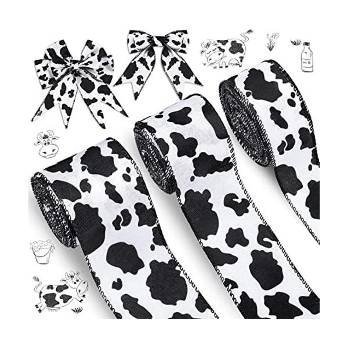 Cinta con alambre con estampado de vaca 3 rollos de cinta