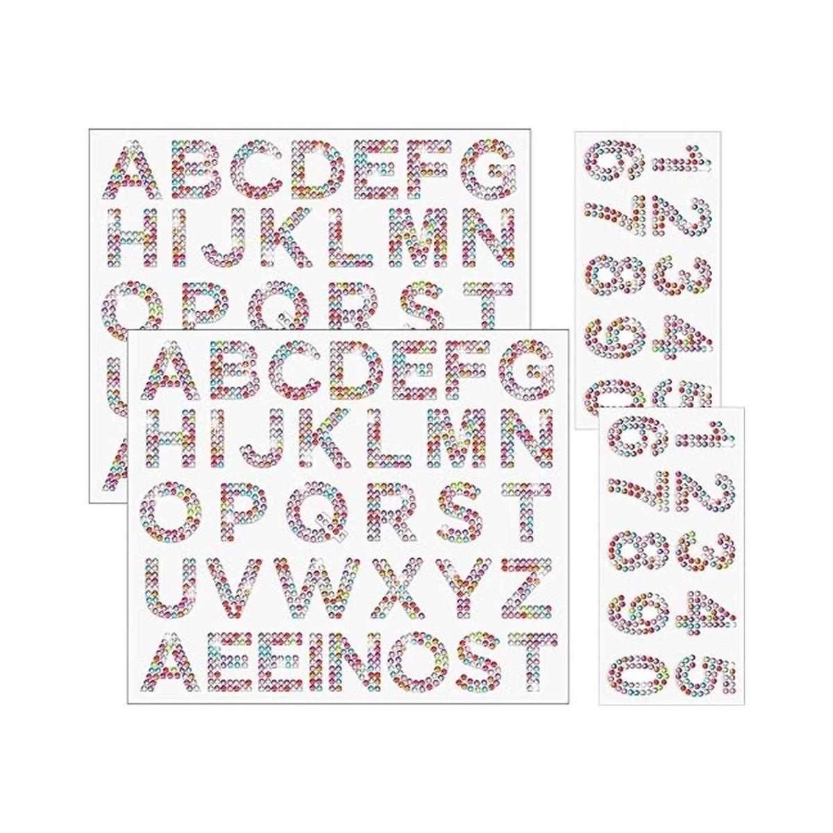 88 calcomanías de letras con purpurina con diamantes de