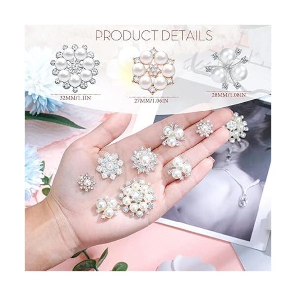 66 botones de diamantes de imitación de perlas de cristal