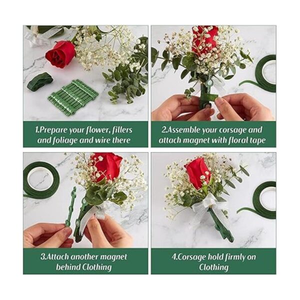 Broches de ramillete con imanes florales pequeños imanes