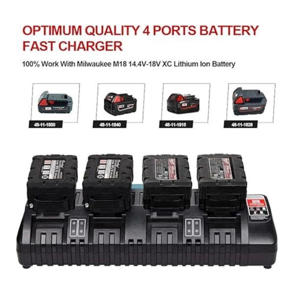 Cargador de batería M18 de 4 puertos WaxPar M18 Rapid_2
